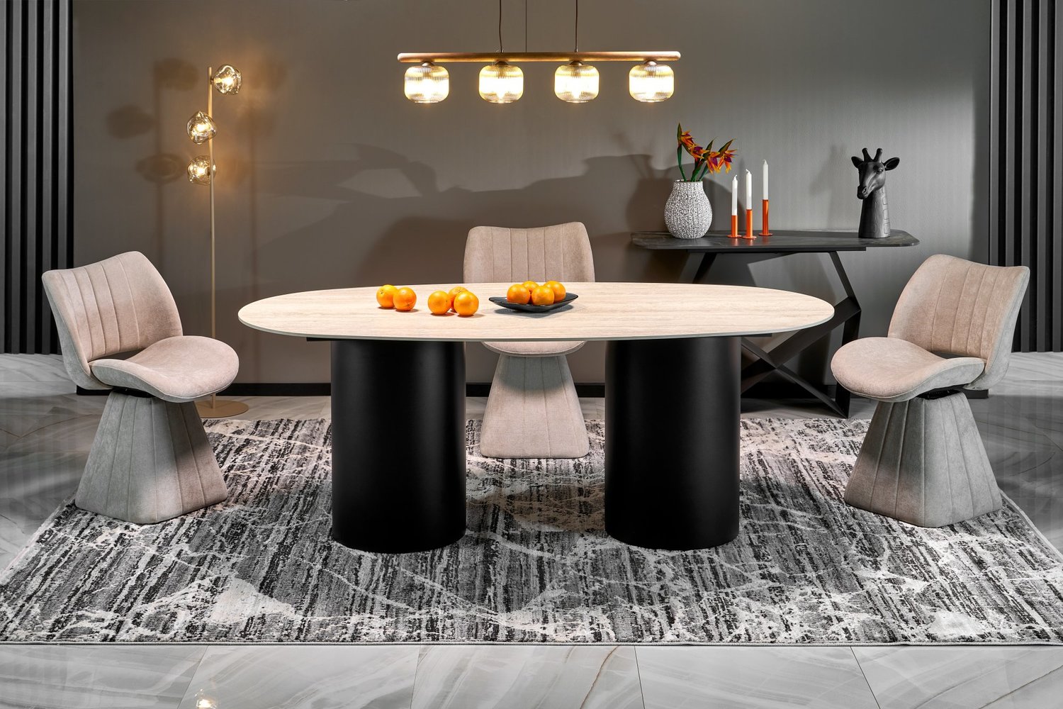 Orvion Τραπέζι Μπεζ Travertine