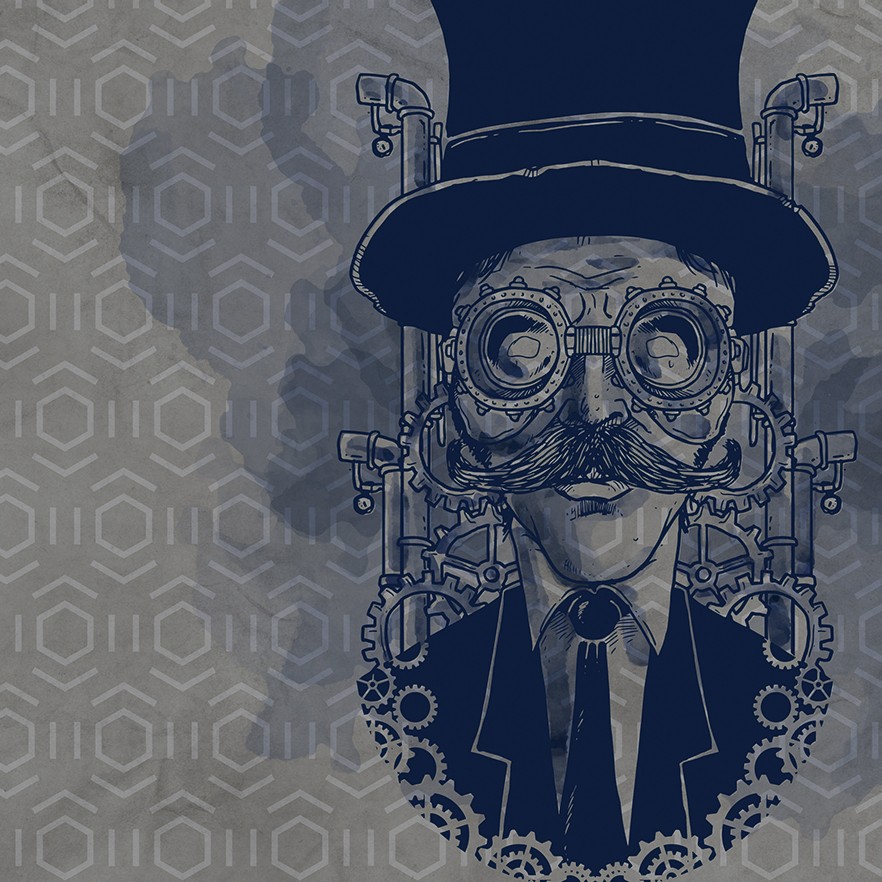 Mr Cog Ταπετσαρια Τοιχου Μπλε