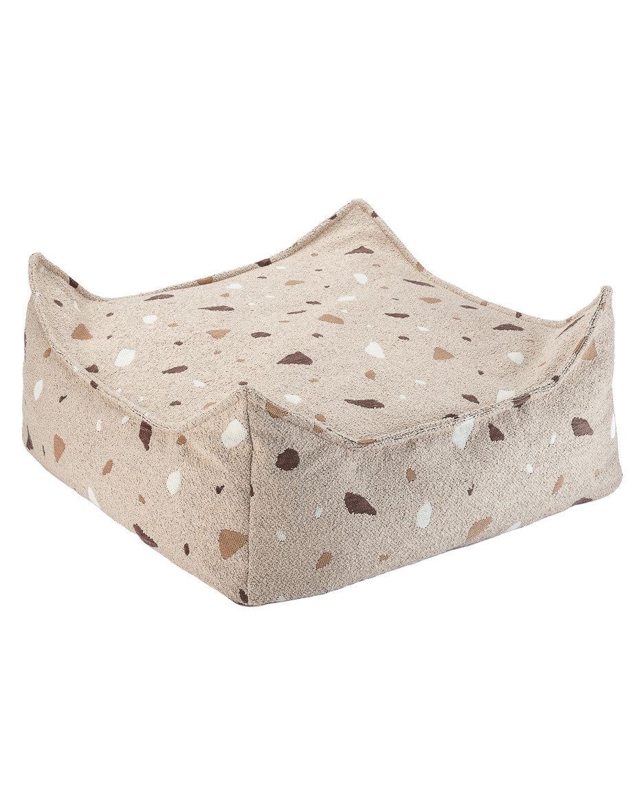 Terrazzo Πουφ Σκαμπο Υφασμα Μπουκλε / Σενιλ Διαφορα Χρωματα