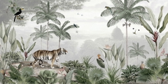 Tropical Tiger Ταπετσαρια Τοιχου Πρασινο