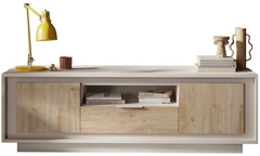 Lake Επιπλο Τηλεορασης Ανοιχτο Γκρι Μπεζ \ Καφε Ξυλο