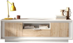 Lake Επιπλο Τηλεορασης Λευκο \ Καφε Ξυλο