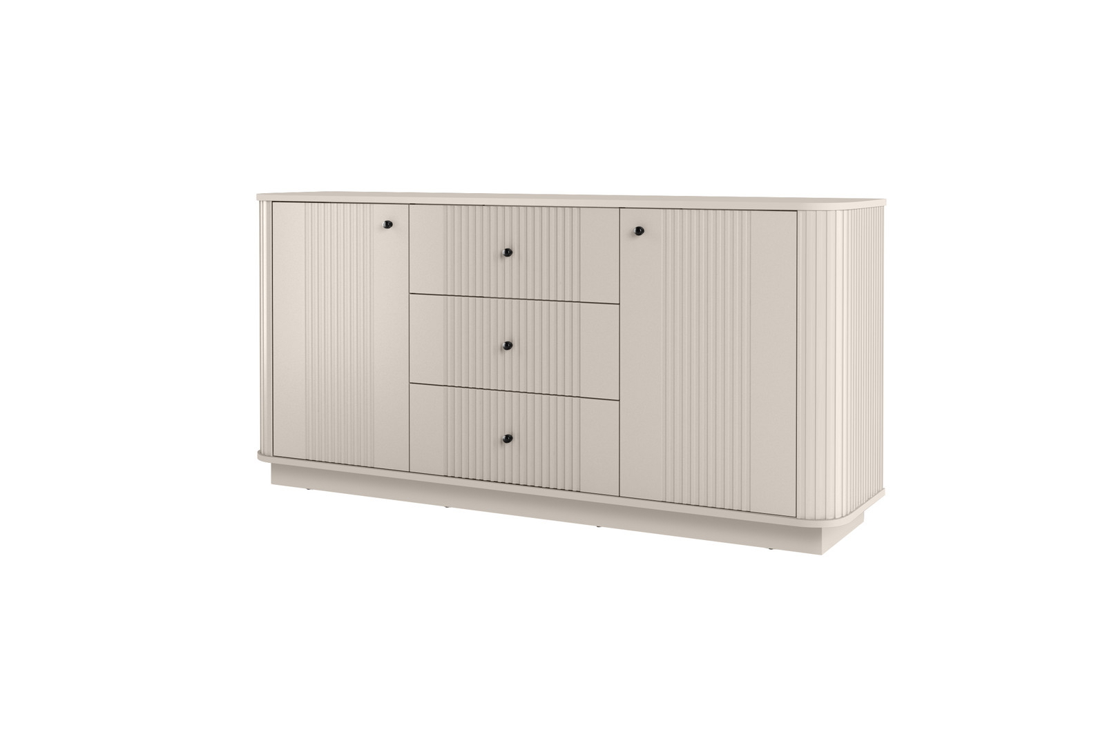 Ξύλινη Βάση Cashmere + Μαύρα πόμολα