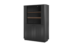 Ξύλινη Βάση Μαύρο Ματ + Μαύρα πόμολα